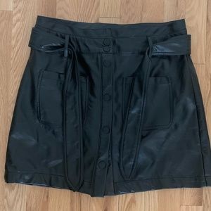 Faux Leather Miniskirt